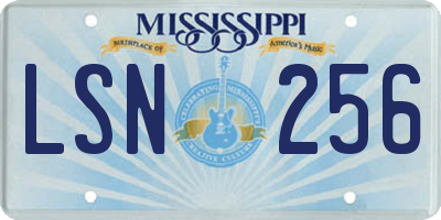 MS license plate LSN256