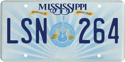 MS license plate LSN264