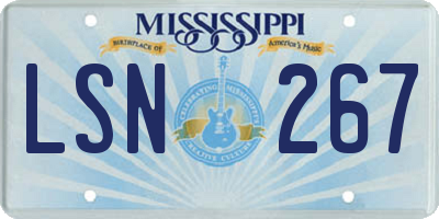 MS license plate LSN267