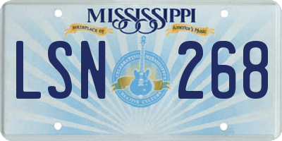 MS license plate LSN268