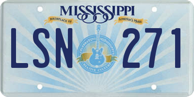MS license plate LSN271