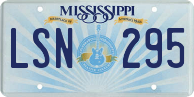 MS license plate LSN295