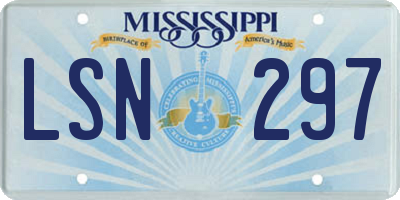 MS license plate LSN297