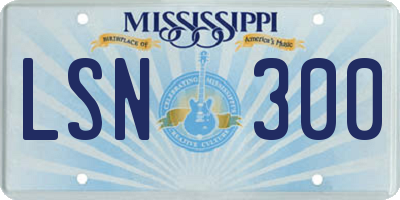 MS license plate LSN300