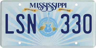 MS license plate LSN330