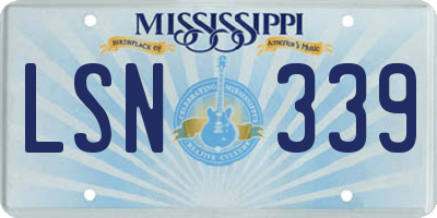 MS license plate LSN339
