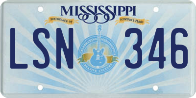 MS license plate LSN346