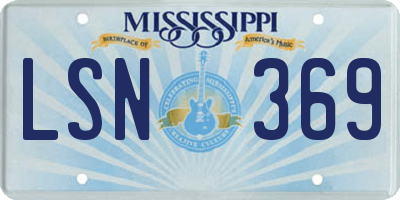 MS license plate LSN369