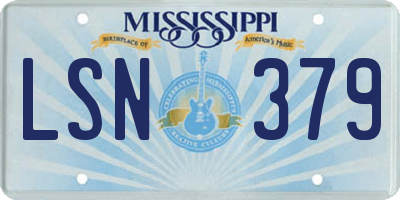 MS license plate LSN379