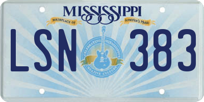 MS license plate LSN383