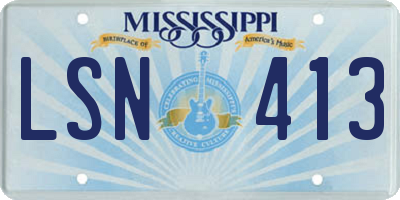 MS license plate LSN413