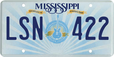 MS license plate LSN422