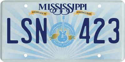 MS license plate LSN423