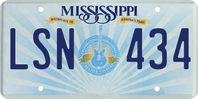 MS license plate LSN434