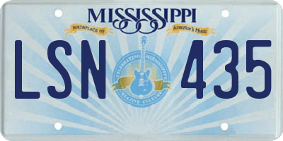 MS license plate LSN435