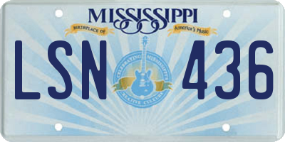 MS license plate LSN436