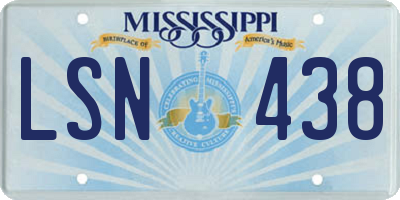 MS license plate LSN438