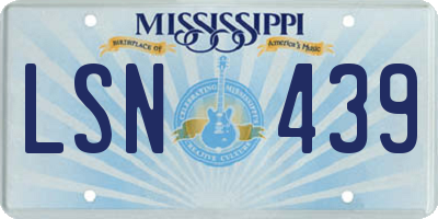 MS license plate LSN439