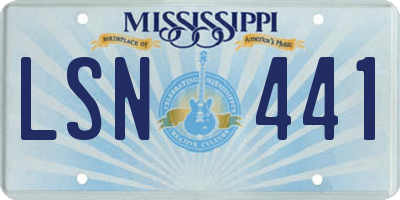 MS license plate LSN441