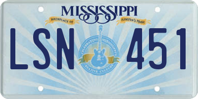 MS license plate LSN451