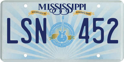 MS license plate LSN452