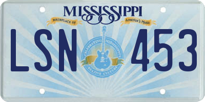 MS license plate LSN453