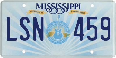 MS license plate LSN459
