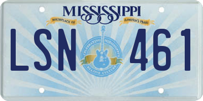 MS license plate LSN461