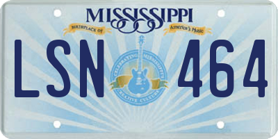 MS license plate LSN464