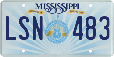 MS license plate LSN483