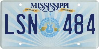 MS license plate LSN484