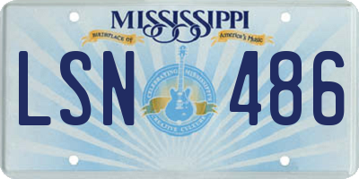 MS license plate LSN486
