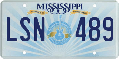 MS license plate LSN489