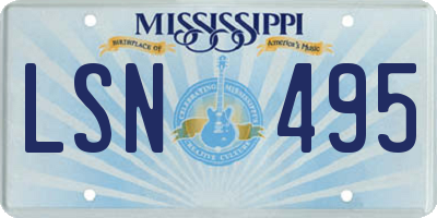 MS license plate LSN495