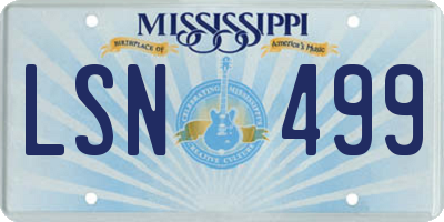 MS license plate LSN499