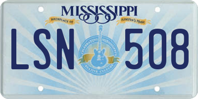 MS license plate LSN508