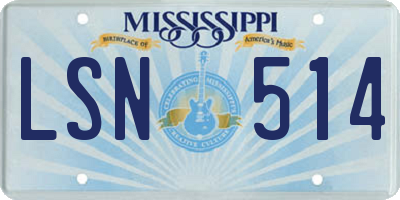 MS license plate LSN514