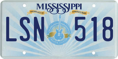 MS license plate LSN518