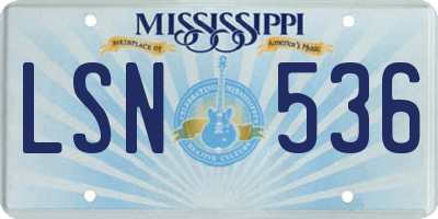 MS license plate LSN536