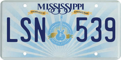 MS license plate LSN539