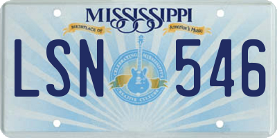 MS license plate LSN546