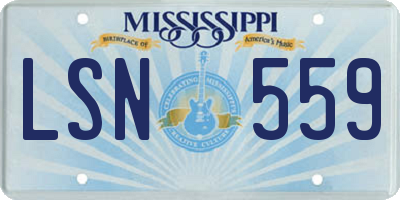 MS license plate LSN559