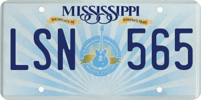MS license plate LSN565