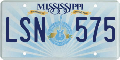 MS license plate LSN575