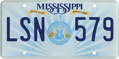 MS license plate LSN579