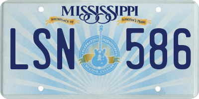 MS license plate LSN586