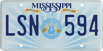 MS license plate LSN594