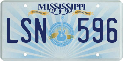 MS license plate LSN596