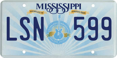 MS license plate LSN599