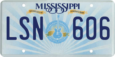 MS license plate LSN606